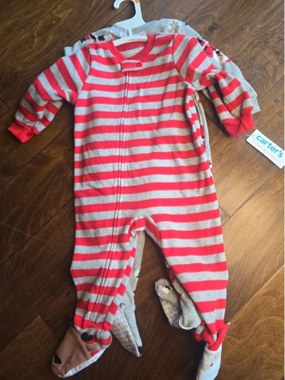 12m brand new fleece, christmas pajamas from carter's item 8G6